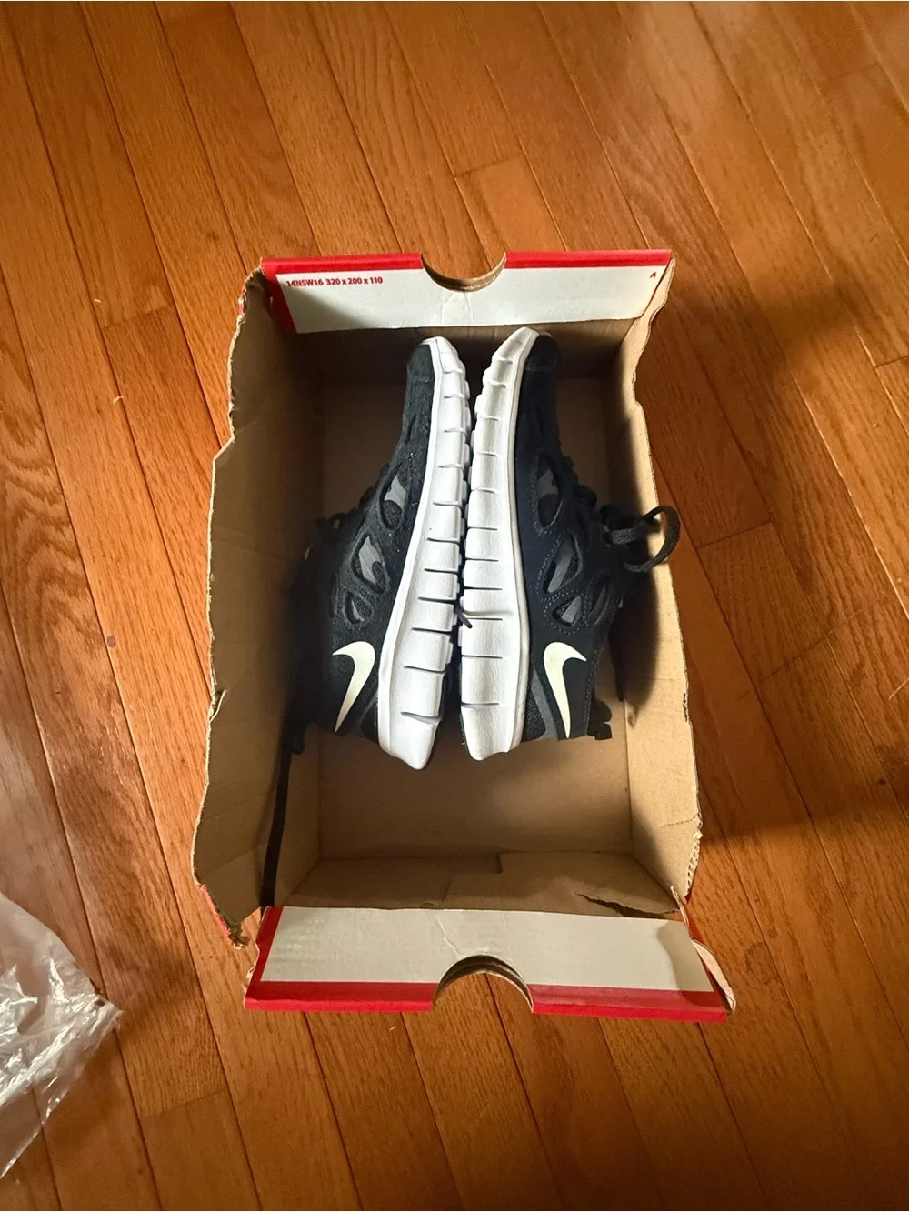 Nike Kids Black and White Mesh Lace-Up Sneakers